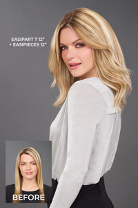 easiPart T Human Hair 12" - Jon Renau Topper